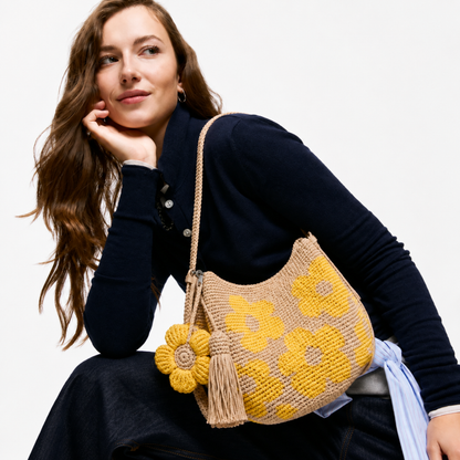 Bolso de flores tejido