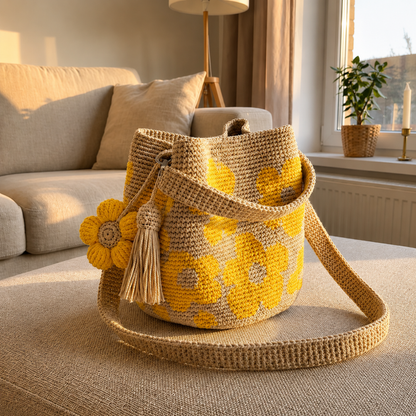 Bolso de flores tejido