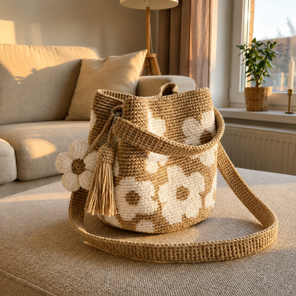 Bolso de flores tejido